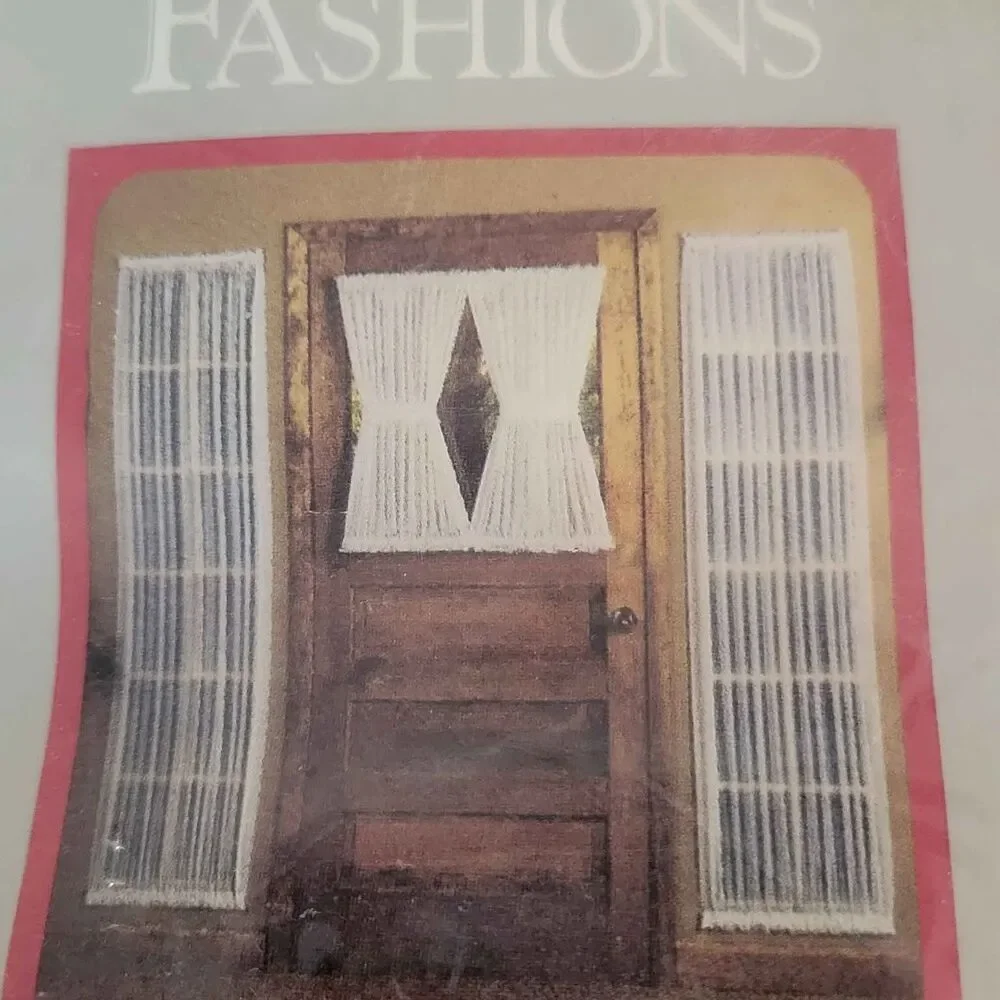 NIP 2 Vintage Sears Double Rod Panel Curtains for Door 21 x 63 Ivory Farm Door